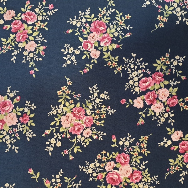 Floral Poplin Design 19 NAVY